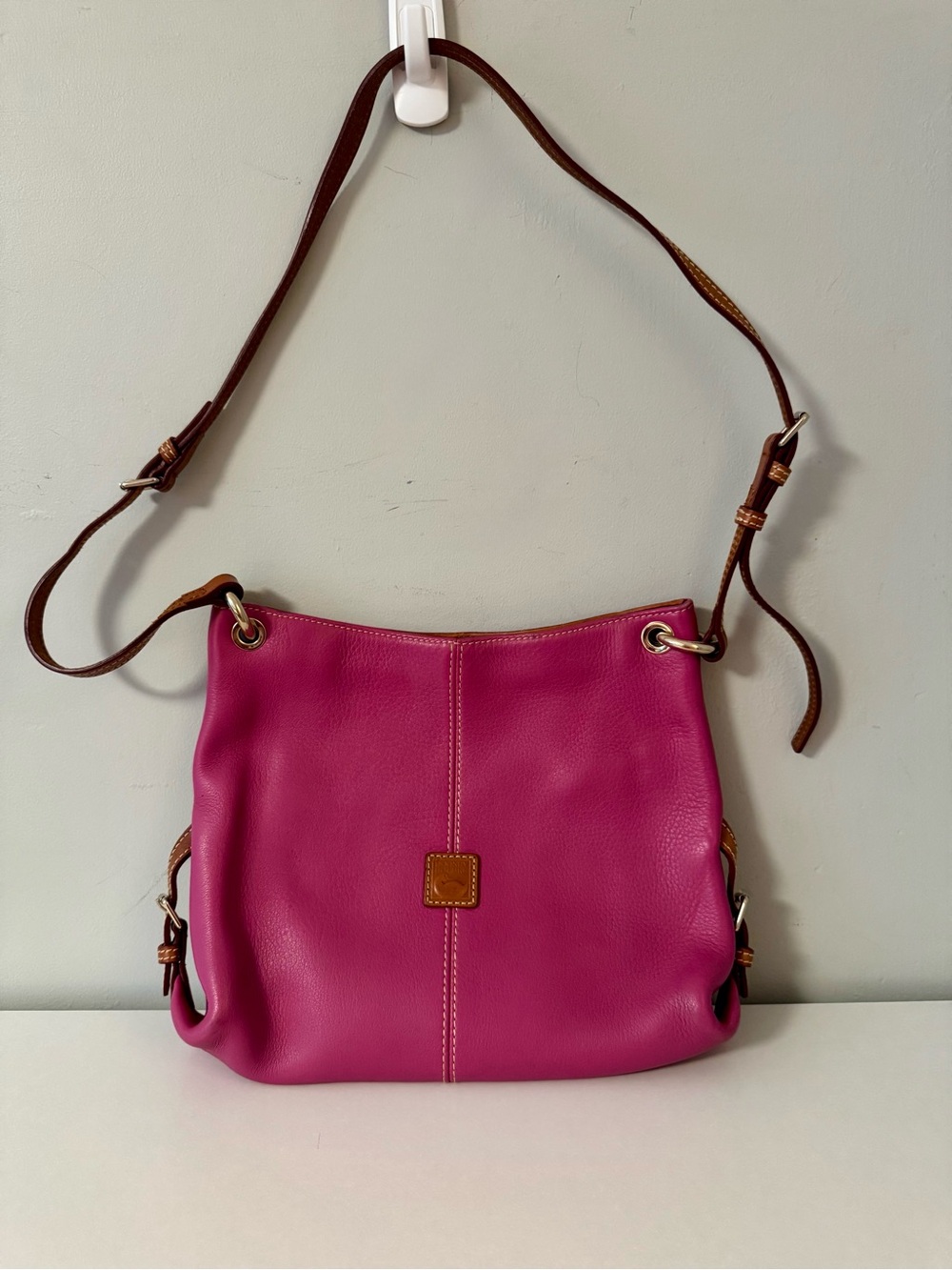 Dooney & Bourke Pebble Grain Magenta Pink Crossbody Bag